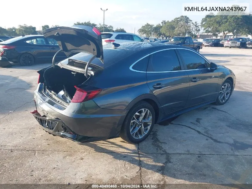 KMHL64JAXNA243967 2022 Hyundai Sonata Sel