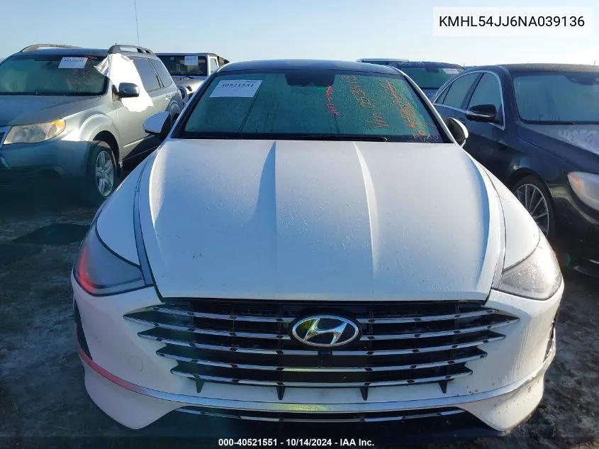 2022 Hyundai Sonata Hybrid/Limited VIN: KMHL54JJ6NA039136 Lot: 40521551