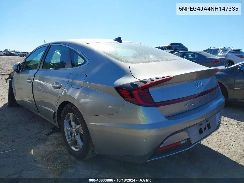 2022 Hyundai Sonata Se VIN: 5NPEG4JA4NH147335 Lot: 40603886