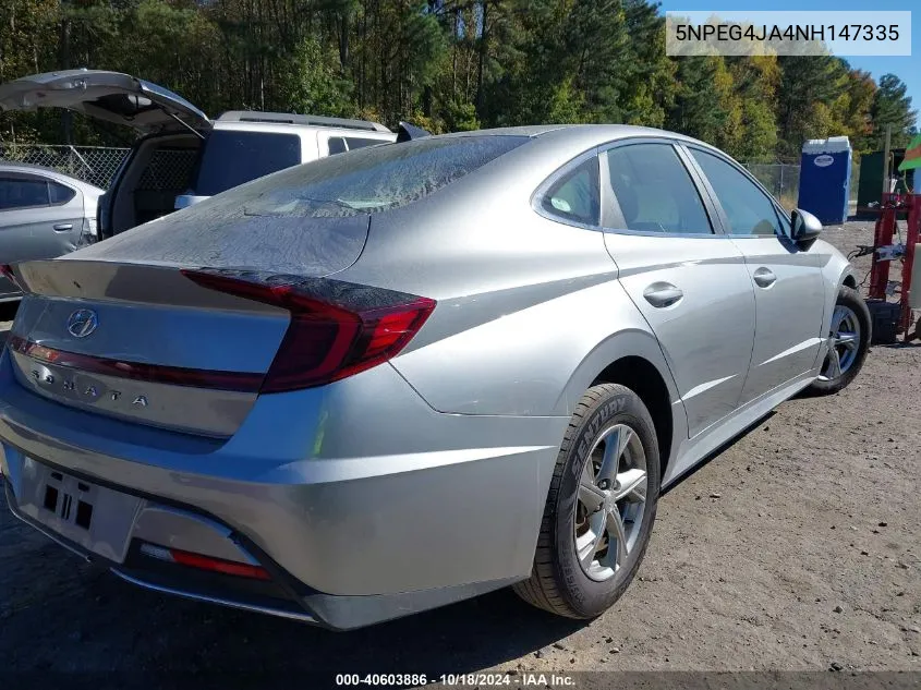 5NPEG4JA4NH147335 2022 Hyundai Sonata Se