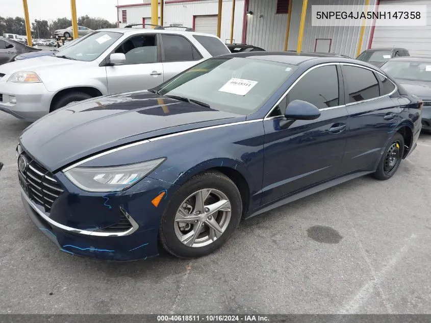 2022 Hyundai Sonata Se VIN: 5NPEG4JA5NH147358 Lot: 40618511