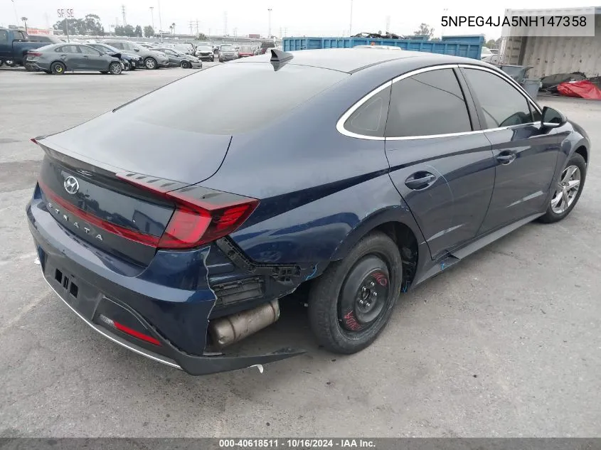 2022 Hyundai Sonata Se VIN: 5NPEG4JA5NH147358 Lot: 40618511