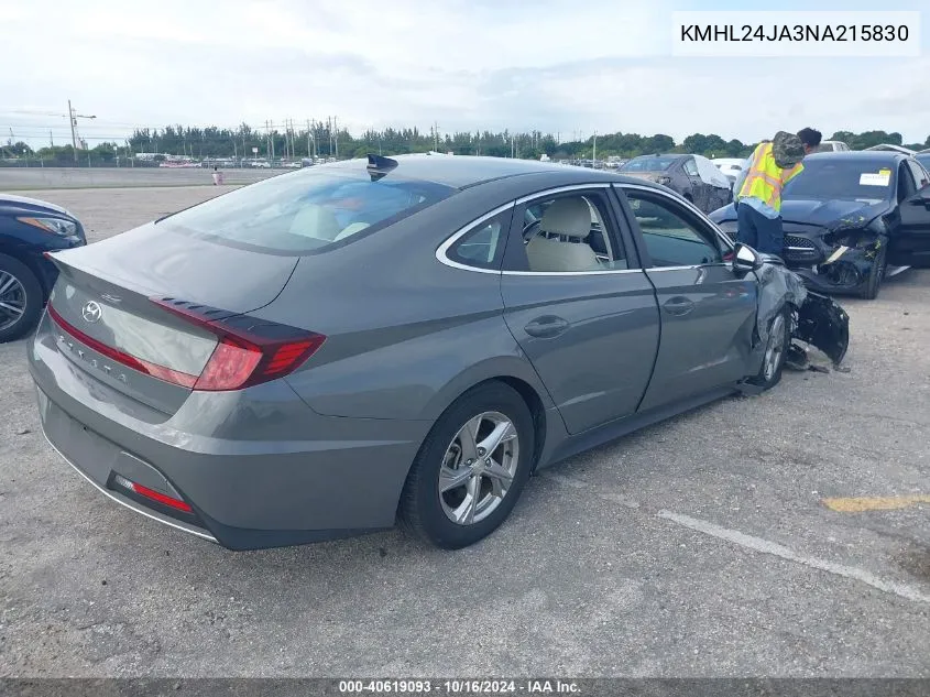 KMHL24JA3NA215830 2022 Hyundai Sonata Se