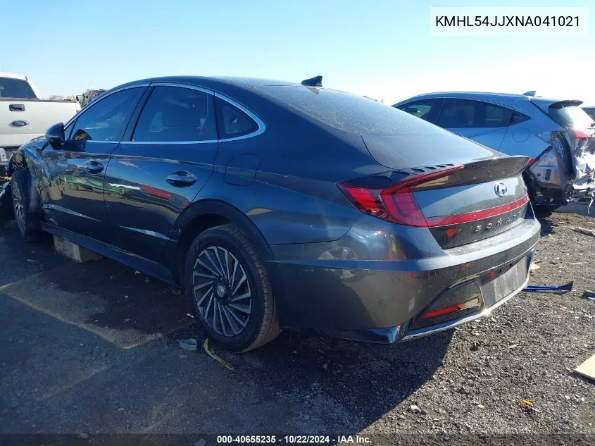 2022 Hyundai Sonata Hybrid Limited VIN: KMHL54JJXNA041021 Lot: 40655235