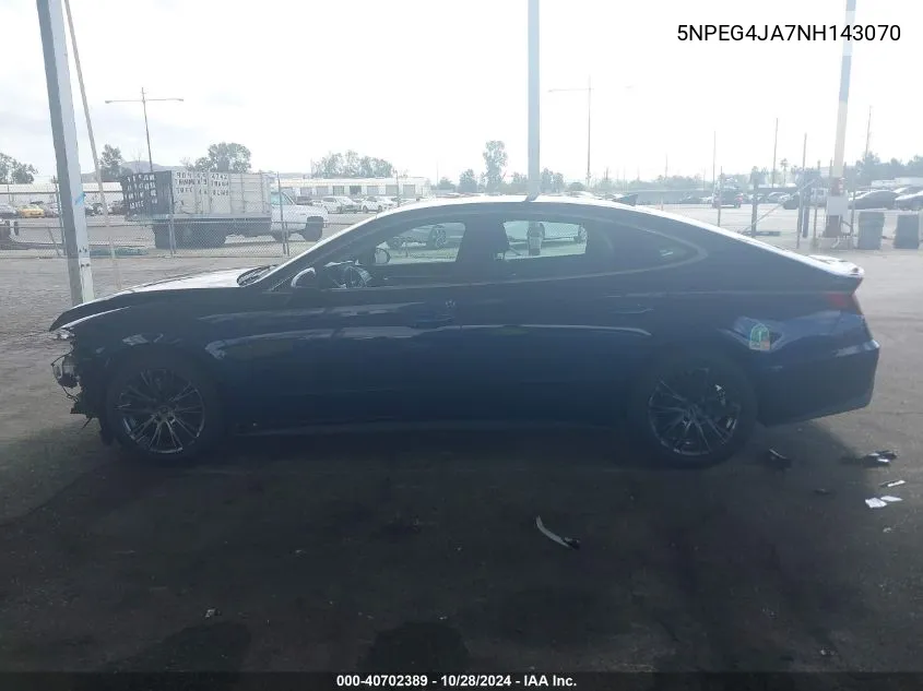 2022 Hyundai Sonata Se VIN: 5NPEG4JA7NH143070 Lot: 40702389