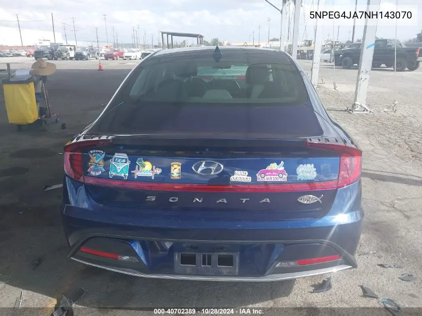 2022 Hyundai Sonata Se VIN: 5NPEG4JA7NH143070 Lot: 40702389