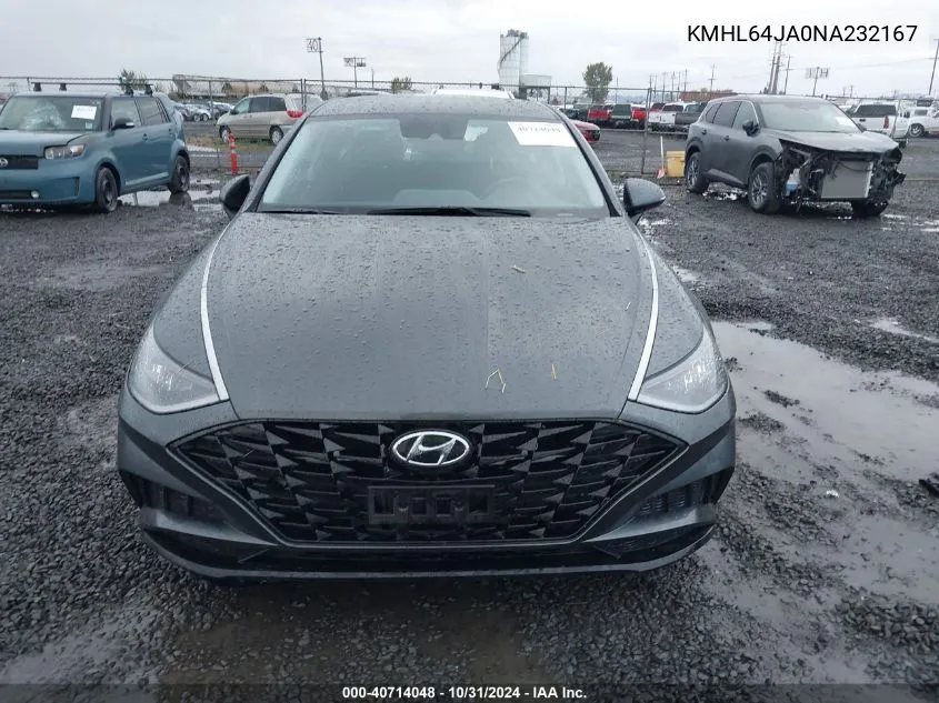 2022 Hyundai Sonata Sel VIN: KMHL64JA0NA232167 Lot: 40714048