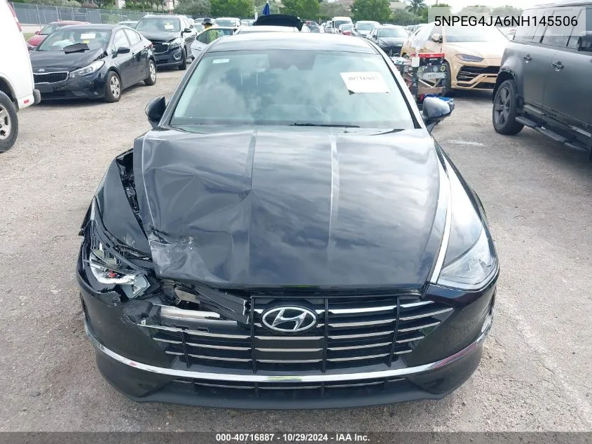 2022 Hyundai Sonata Se VIN: 5NPEG4JA6NH145506 Lot: 40716887