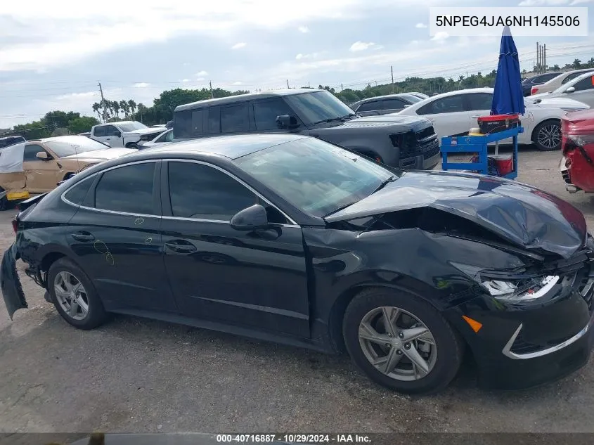 2022 Hyundai Sonata Se VIN: 5NPEG4JA6NH145506 Lot: 40716887