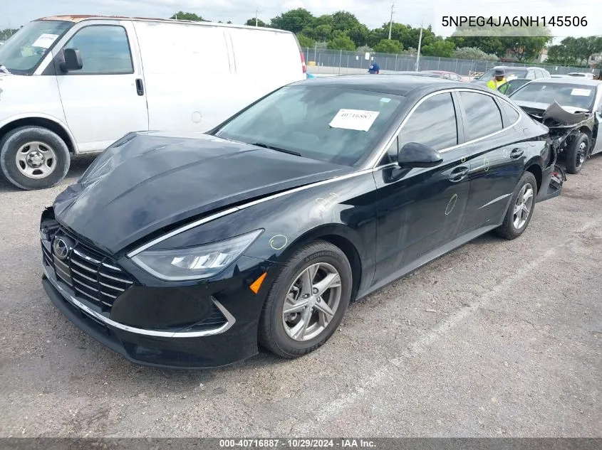 2022 Hyundai Sonata Se VIN: 5NPEG4JA6NH145506 Lot: 40716887