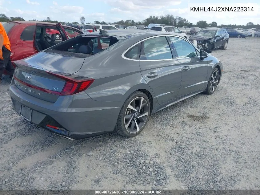 2022 Hyundai Sonata Sel Plus VIN: KMHL44J2XNA223314 Lot: 40726630