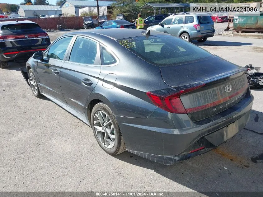 2022 Hyundai Sonata Sel VIN: KMHL64JA4NA224086 Lot: 40750141