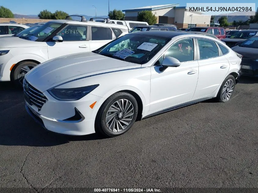 2022 Hyundai Sonata Hybrid Limited VIN: KMHL54JJ9NA042984 Lot: 40776941