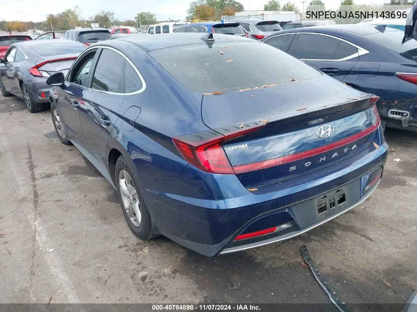 2022 Hyundai Sonata Se VIN: 5NPEG4JA5NH143696 Lot: 40784898