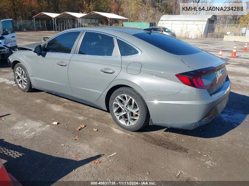 2022 Hyundai Sonata Sel VIN: KMHL64JA0NA234288 Lot: 40831735