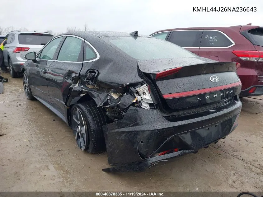 2022 Hyundai Sonata Sel Plus VIN: KMHL44J26NA236643 Lot: 40878385