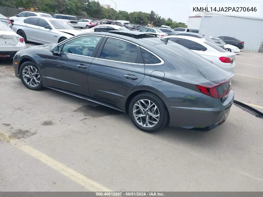 2023 Hyundai Sonata Sel VIN: KMHL14JA2PA270646 Lot: 40012897