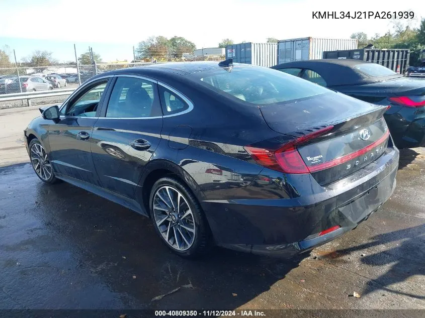 2023 Hyundai Sonata Limited VIN: KMHL34J21PA261939 Lot: 40809350