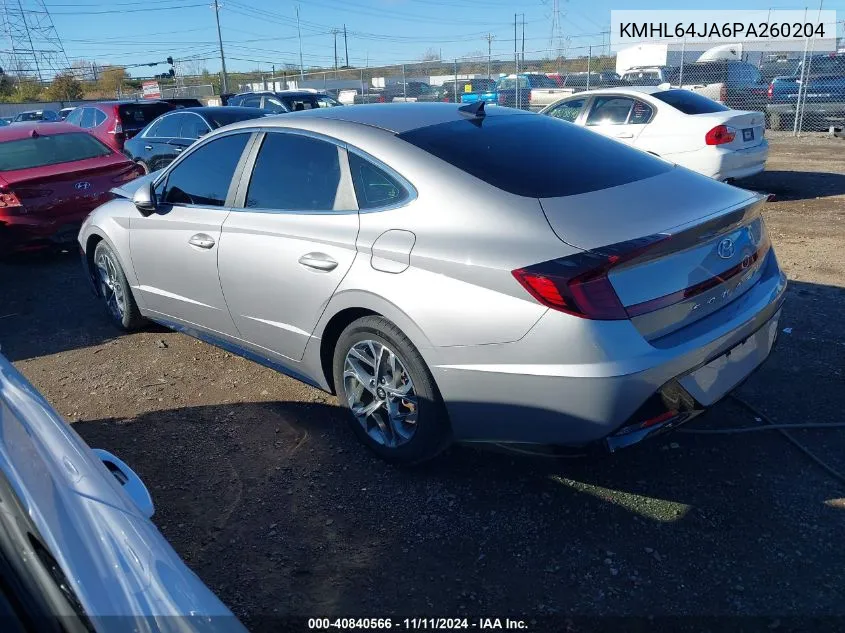 2023 Hyundai Sonata Sel VIN: KMHL64JA6PA260204 Lot: 40840566