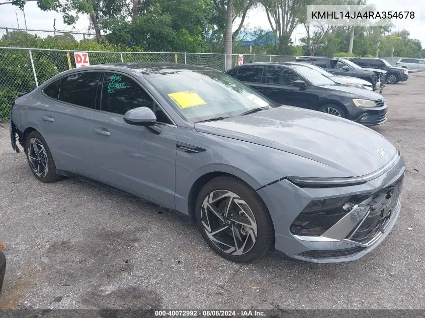 2024 Hyundai Sonata Sel VIN: KMHL14JA4RA354678 Lot: 40072992