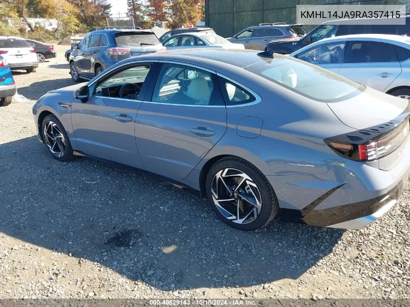 2024 Hyundai Sonata Sel VIN: KMHL14JA9RA357415 Lot: 40629143