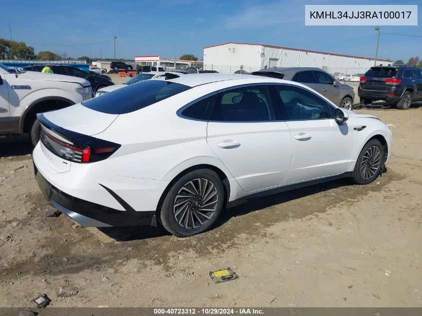 2024 Hyundai Sonata Hybrid Sel VIN: KMHL34JJ3RA100017 Lot: 40723312