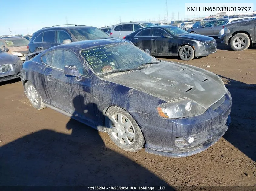 2003 Hyundai Tiburon VIN: KMHHN65D33U019797 Lot: 12135204