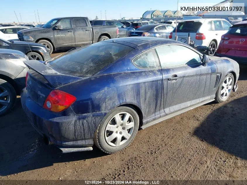 2003 Hyundai Tiburon VIN: KMHHN65D33U019797 Lot: 12135204