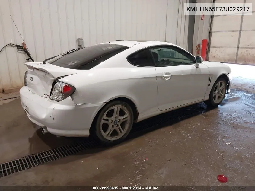 2003 Hyundai Tiburon Gt V6 VIN: KMHHN65F73U029217 Lot: 39993635