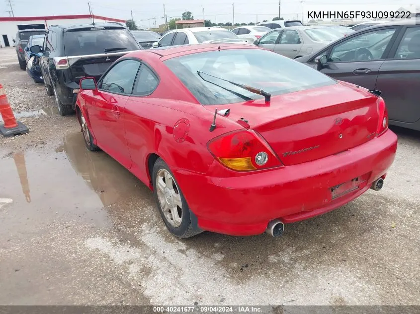 2003 Hyundai Tiburon Gt V6 VIN: KMHHN65F93U099222 Lot: 40241677