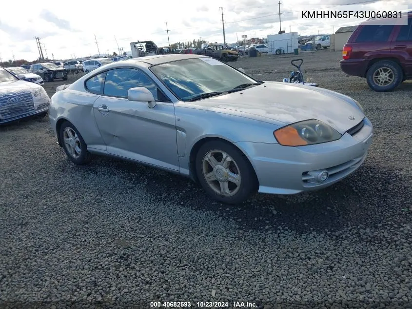 2003 Hyundai Tiburon Gt V6 VIN: KMHHN65F43U060831 Lot: 40682593