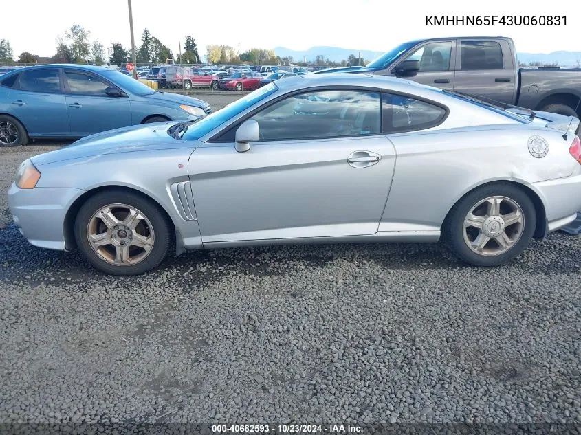 2003 Hyundai Tiburon Gt V6 VIN: KMHHN65F43U060831 Lot: 40682593