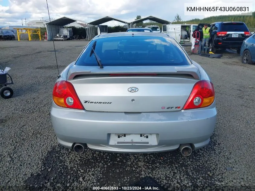 2003 Hyundai Tiburon Gt V6 VIN: KMHHN65F43U060831 Lot: 40682593