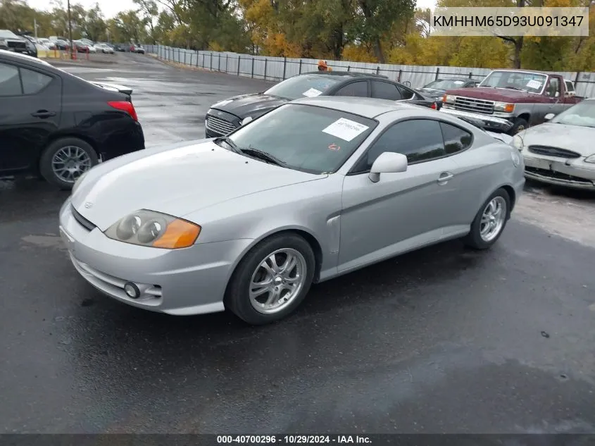 2003 Hyundai Tiburon VIN: KMHHM65D93U091347 Lot: 40700296