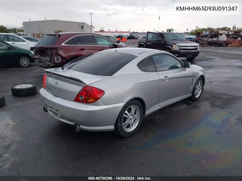 2003 Hyundai Tiburon VIN: KMHHM65D93U091347 Lot: 40700296