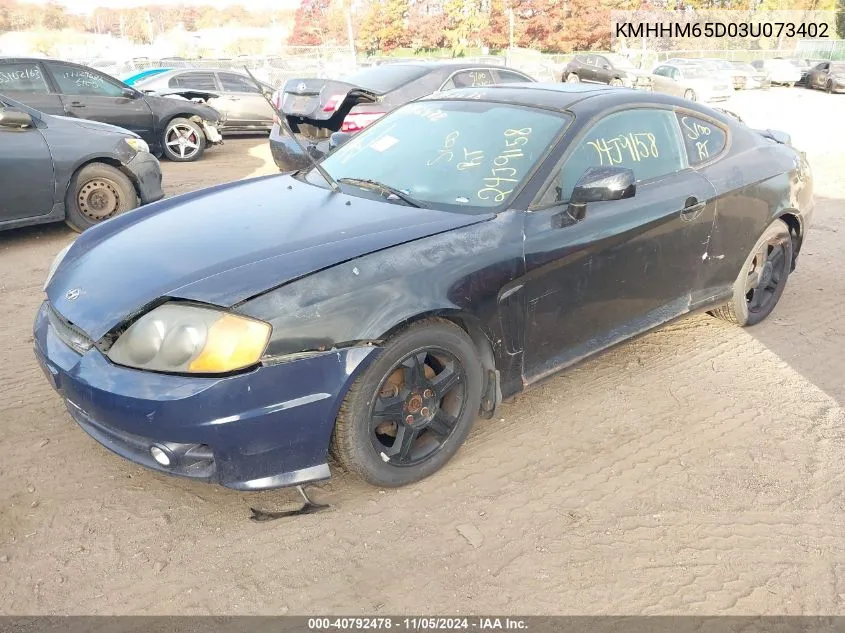 2003 Hyundai Tiburon VIN: KMHHM65D03U073402 Lot: 40792478