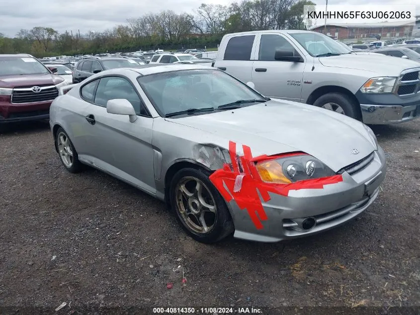 2003 Hyundai Tiburon Gt V6 VIN: KMHHN65F63U062063 Lot: 40814350