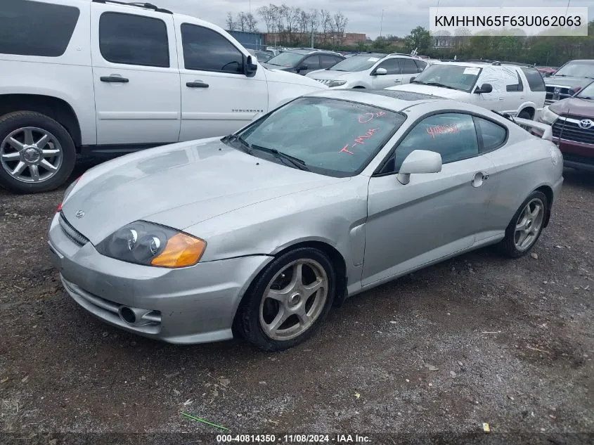 2003 Hyundai Tiburon Gt V6 VIN: KMHHN65F63U062063 Lot: 40814350