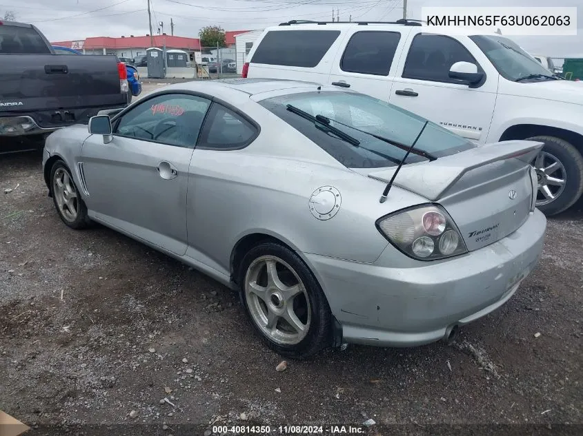 2003 Hyundai Tiburon Gt V6 VIN: KMHHN65F63U062063 Lot: 40814350