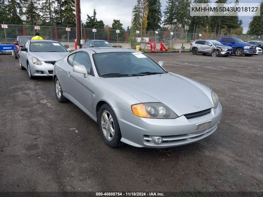 2003 Hyundai Tiburon VIN: KMHHM65D43U018127 Lot: 40888754