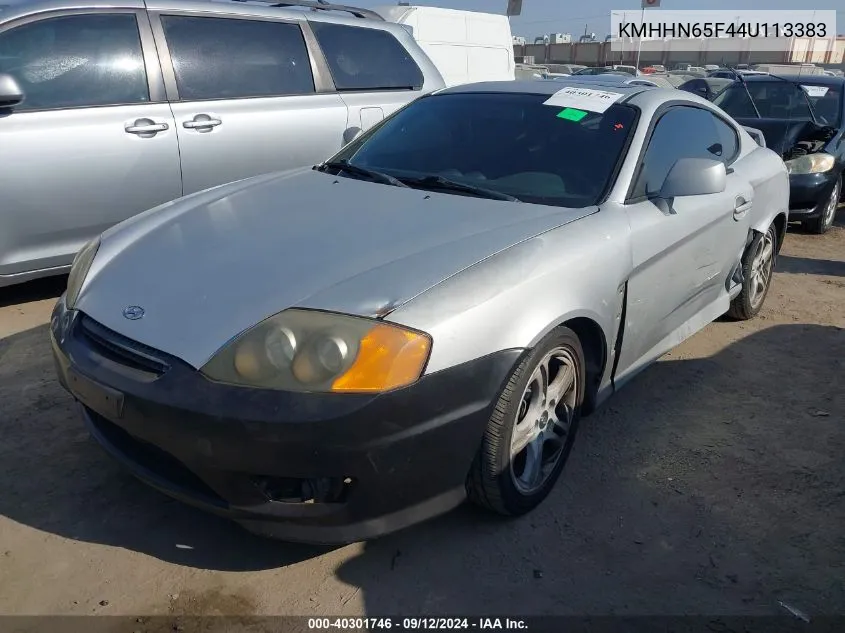 2004 Hyundai Tiburon Gt V6/Gt V6 Special Edition VIN: KMHHN65F44U113383 Lot: 40301746