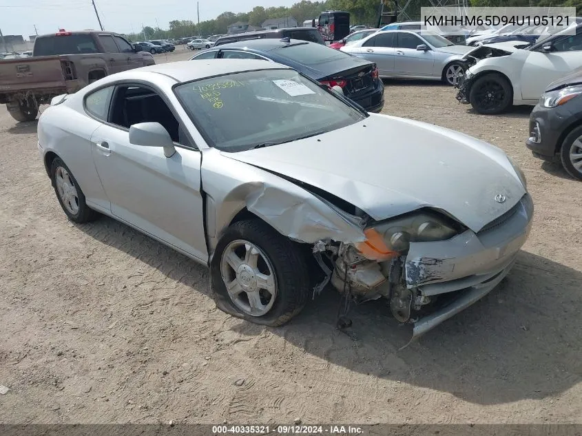 2004 Hyundai Tiburon VIN: KMHHM65D94U105121 Lot: 40335321