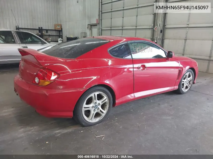 2004 Hyundai Tiburon Gt V6/Gt V6 Special Edition VIN: KMHHN65F94U145097 Lot: 40616818