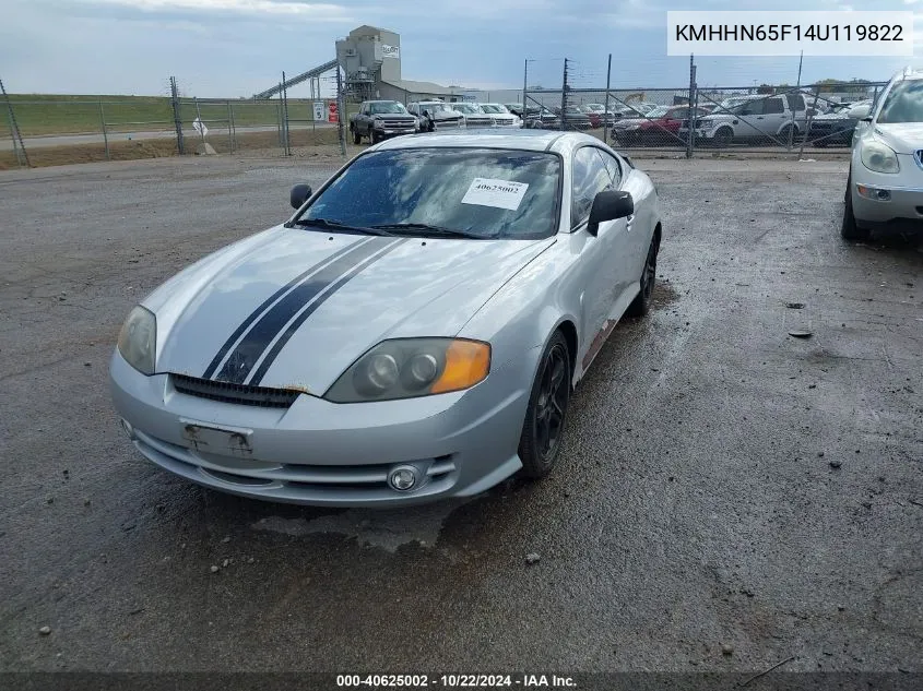 2004 Hyundai Tiburon Gt V6/Gt V6 Special Edition VIN: KMHHN65F14U119822 Lot: 40625002