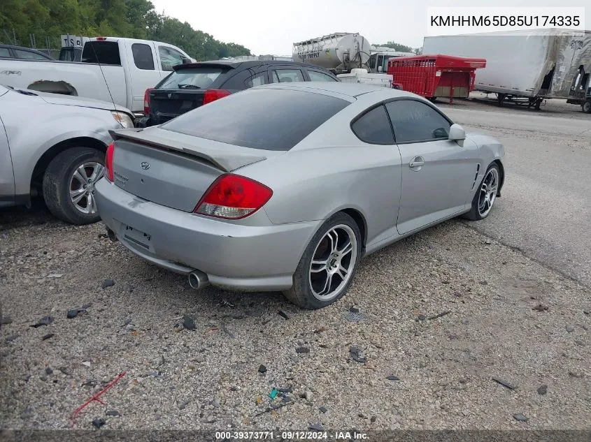 2005 Hyundai Tiburon Gs VIN: KMHHM65D85U174335 Lot: 39373771