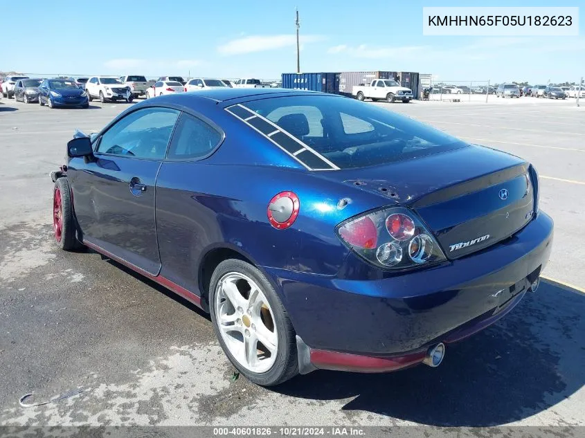 2005 Hyundai Tiburon Gt/Se VIN: KMHHN65F05U182623 Lot: 40601826