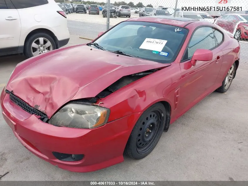 KMHHN65F15U167581 2005 Hyundai Tiburon Gt/Se