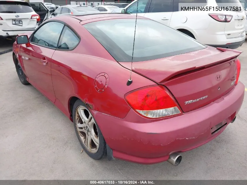 KMHHN65F15U167581 2005 Hyundai Tiburon Gt/Se