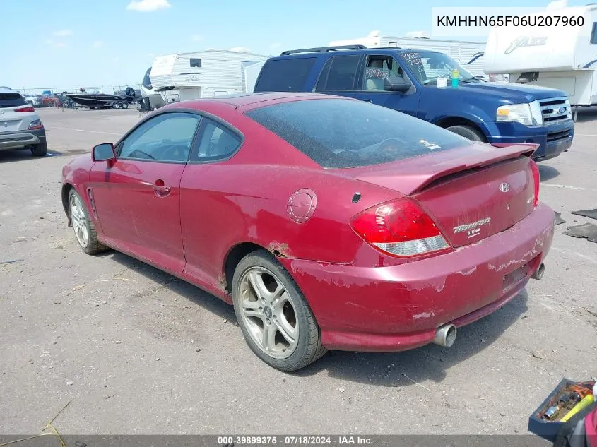 2006 Hyundai Tiburon Gt/Gt Limited/Se VIN: KMHHN65F06U207960 Lot: 39899375