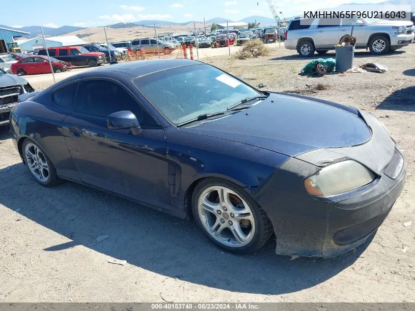 2006 Hyundai Tiburon Gt/Gt Limited/Se VIN: KMHHN65F96U216043 Lot: 40153748